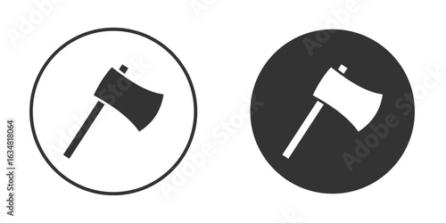 Hatchet icons concept in solid versions. Flat design style.