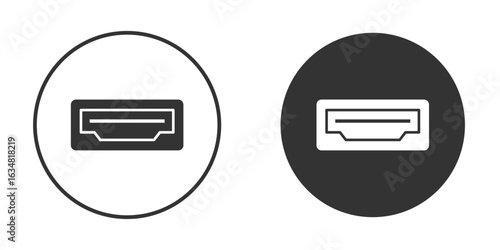 HDMI icons concept in solid versions. Flat design style.