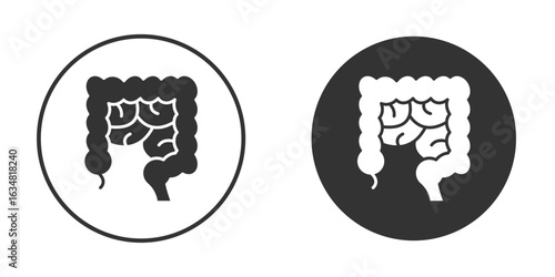 Gut icons concept in solid versions. Flat design style.