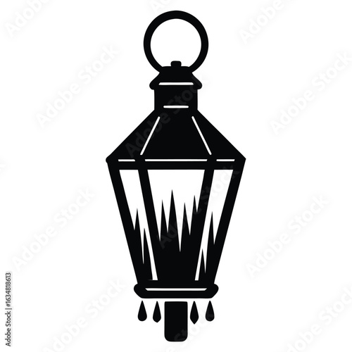ice covered lantern vector icon
