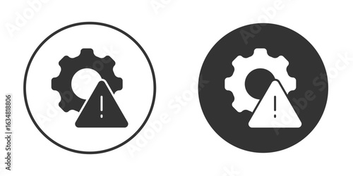 Failure icons concept in solid versions. Flat design style.