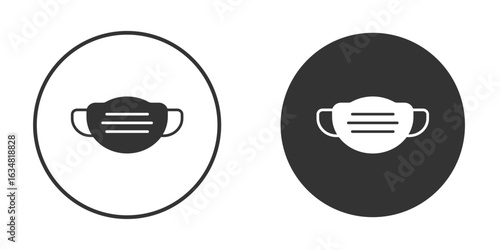 Face mask icons concept in solid versions. Flat design style.