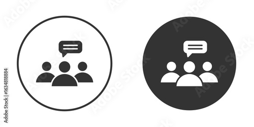 Expert opinion icons concept in solid versions. Flat design style.