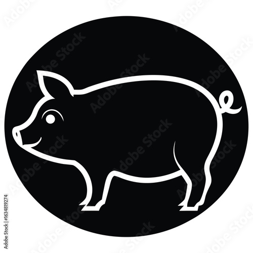 pork chop vector icon