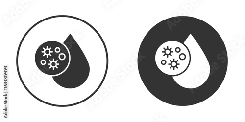 Dirty water drop icons concept in solid versions. Flat design style.