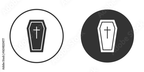 Coffin icons concept in solid versions. Flat design style.