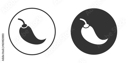 chilli pepper icons concept in solid versions. Flat design style.