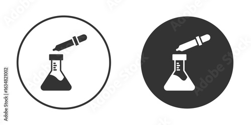 Chemical test icons concept in solid versions. Flat design style.