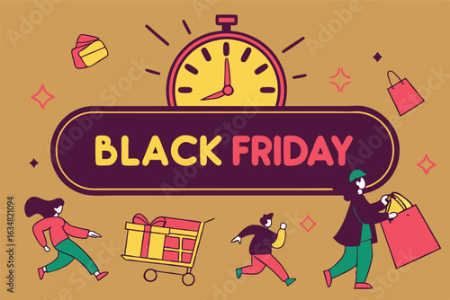 an eye catching black friday banner featuring for countdown
