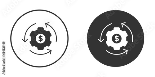 Business model icons concept in solid versions. Flat design style.