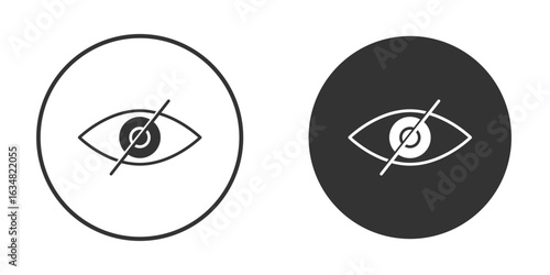 Blindness icons concept in solid versions. Flat design style.