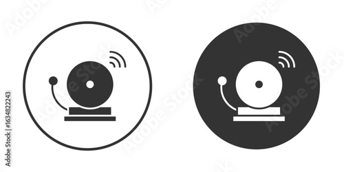 Bell school icons concept in solid versions. Flat design style.