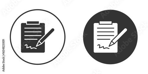 Agreement icons concept in solid versions. Flat design style.