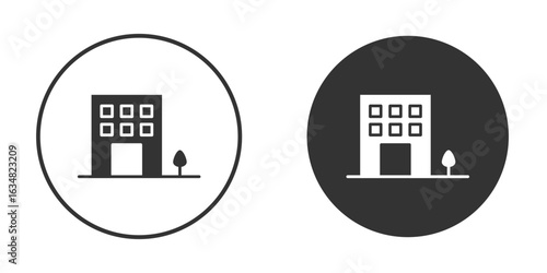 Apartment icons concept in solid versions. Flat design style.