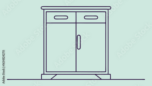 Vector illustration of a modern wooden nightstand for bedroom furniture design and interior decoration