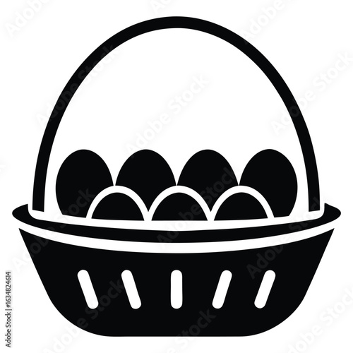 eggs basket vector icon
