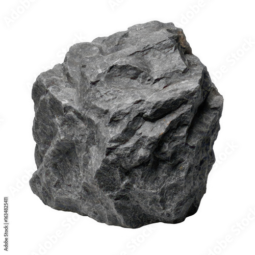 Rough grey rock isolated on transparent background