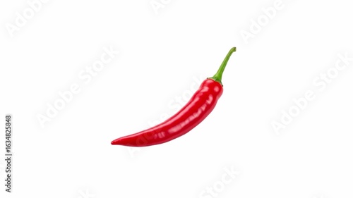 Close up red green chilli isolated on white background. 4k animation video.
