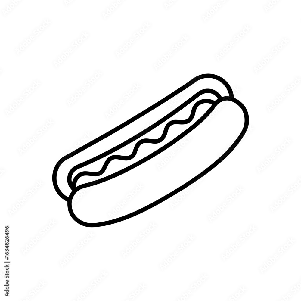 hot dog with mustard icon vector