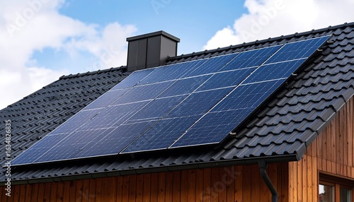 Wallpaper Mural Solar panels on a house roof (3) Torontodigital.ca