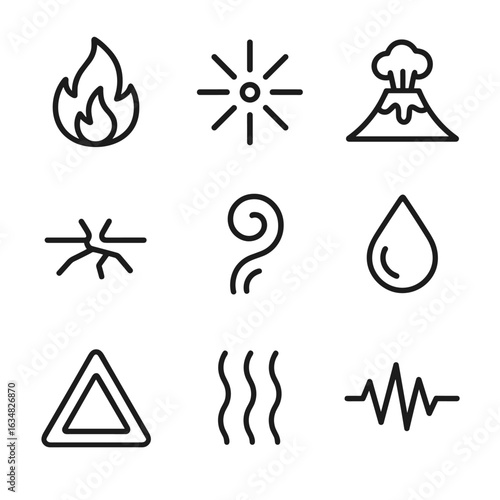 Volcano Icon Set