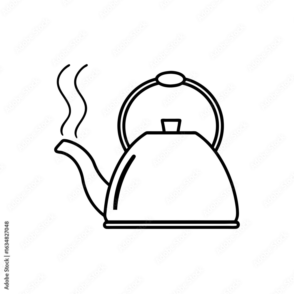 Obraz premium kettle steaming icon vector