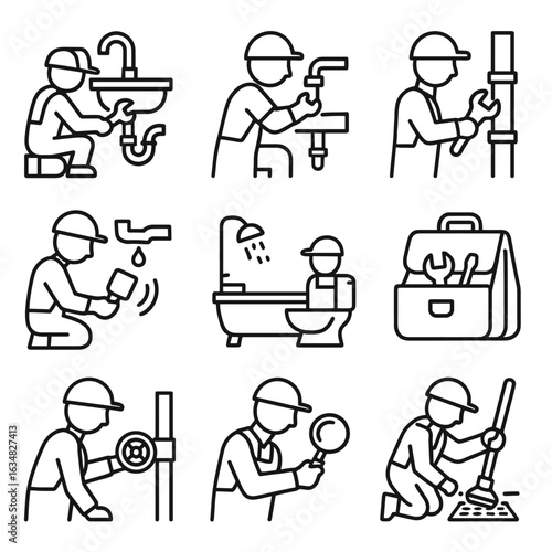 Plumbing Icons Set