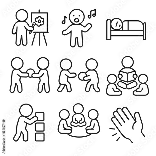 Kindergarten Icon Grid