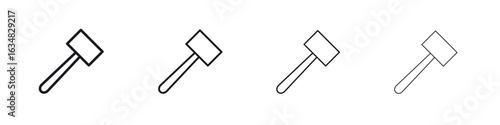 Wooden mallet icon Eps10. icons graphic design