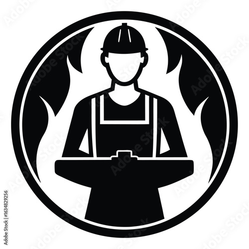 foundry worker vector icon