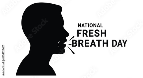 modern detailed professional high quality National Fresh Breath Day Silhouette Illustration