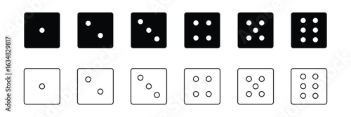 Game dice vector icon. Black vector icon isolated on white background game dice. Vector illustration . in eps 10.