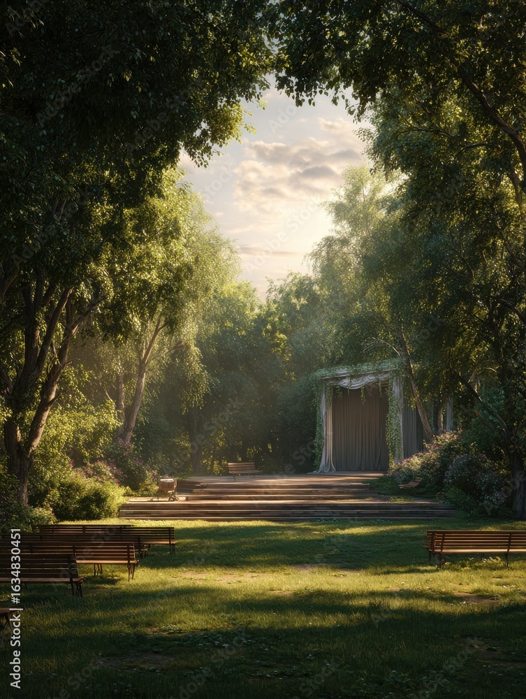 Obraz premium stage in the park generative ai