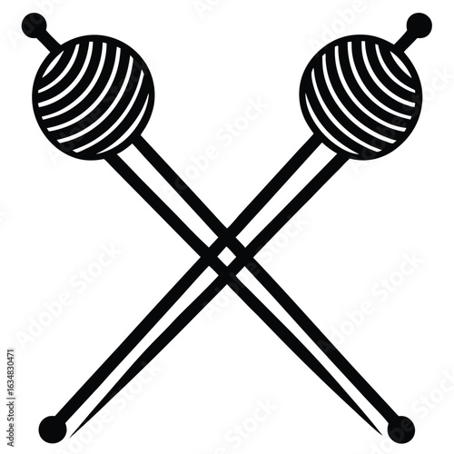 knitting needles vector icon