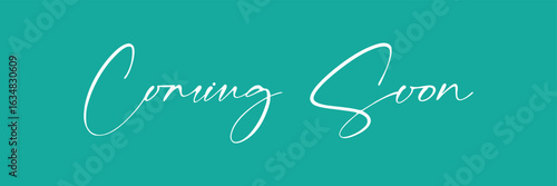 coming soon calligraphy inscription with smooth lines. promotion or announcement banner. handwritten positive quote vector lettering. Vector illustration . in eps 10.