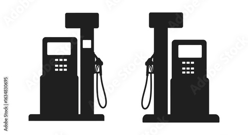 elegant modern detailed professional high quality Gas Pumps in Silhouette Style