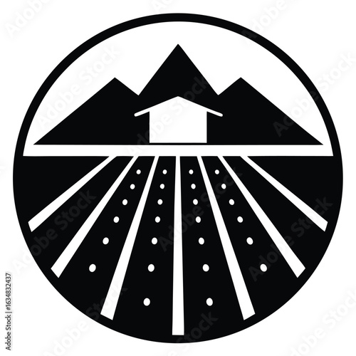 salt farm fields aeria vector icon