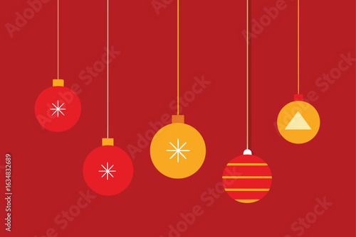minimal vector christmas background  hanging orna