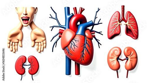 Human internal organs anatomy. Some parts of the human body.