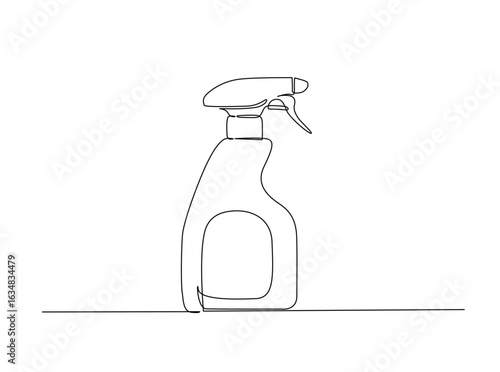 Water sprayer in single outline illustration. Continuous line art drawing of hand spray for disperse liquids.
