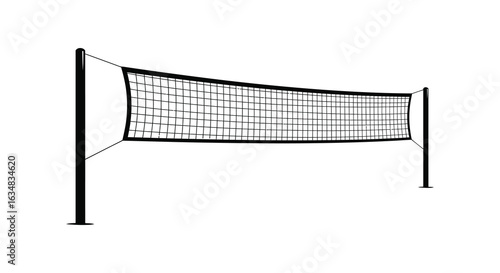 professional high quality A Simple Black and White Volleyball Net Silhouette