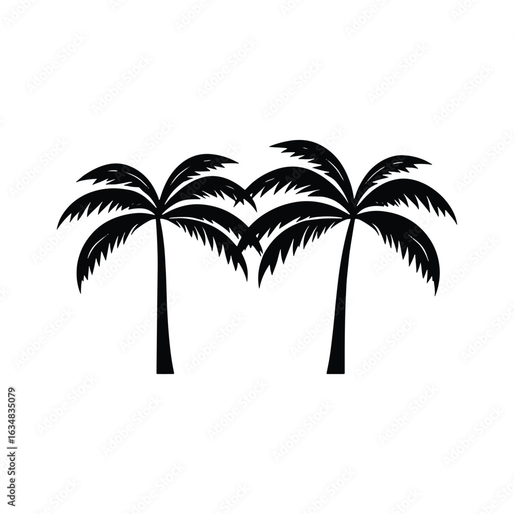Fototapeta premium palm tree silhouette vector