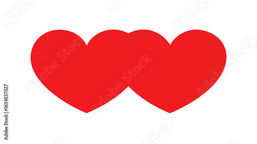 two red hearts united
