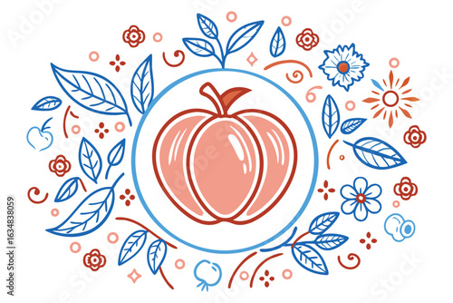 Peach in white background