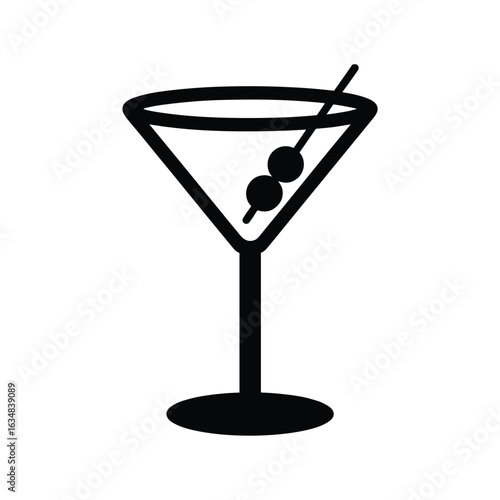 Elegant martini cocktail icon perfect for bar promotions or cocktail recipe sites and drink menus for bars and clubs