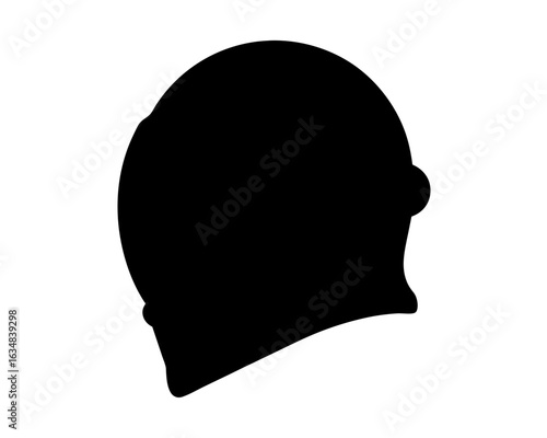 Silhouette of a Medieval Knight's Helmet against a White Background