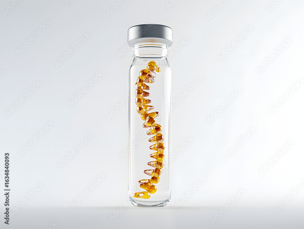 Naklejka premium Stylized DNA helix in a test tube