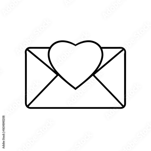 love letter envelope icon vector