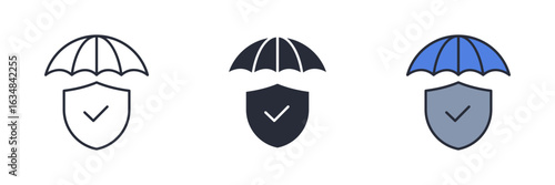 insurance icon. Line, solid and filled outline colorful version, outline and filled vector sign. Idea Symbol, logo illustration. Vector graphics