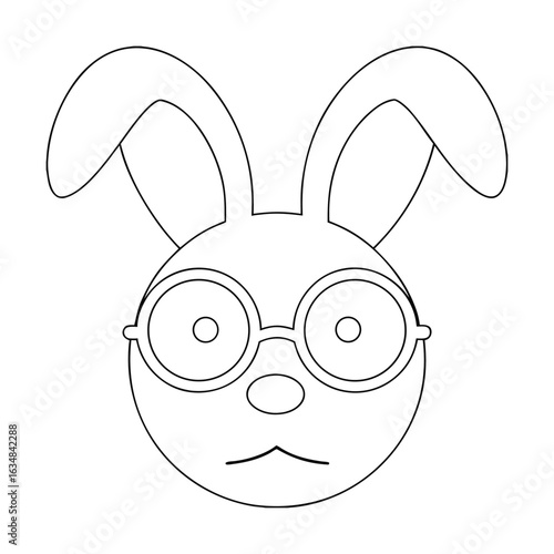 Bunny wearing round glasses and a mustache rabbit animal
